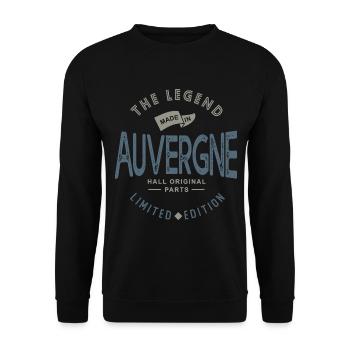 MADE IN AUVERGNE région cadeau - Sweat-shirt Unisexe - noir - Devant - Alina (178cm) & Michal (187cm)
