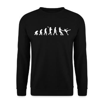 Eiskunstläufer - Evolution des Menschen / Darwin - Unisex Pullover - Schwarz - Vorne - Alina (178cm) & Michal (187cm)