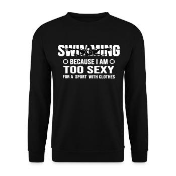 Swimmers swim "swimming trunks swimsuit" - Unisex Sweatshirt - black - Front - Alina (178cm) & Michal (187cm)