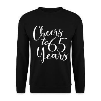 Cheers To 65 Years 65th Birthday Anniversary - Unisex Sweatshirt - black - Front - Alina (178cm) & Michal (187cm)