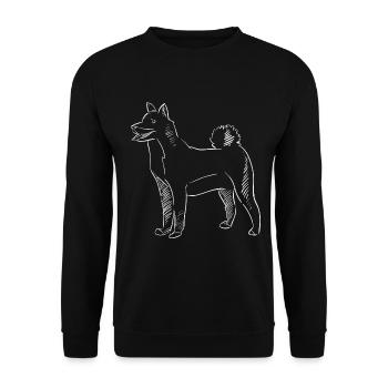 Shiba Inu - Unisex Sweatshirt - black - Front - Alina (178cm) & Michal (187cm)