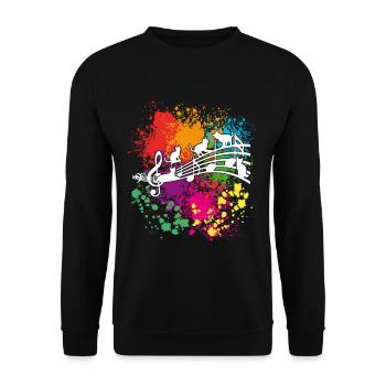 Cats Colors Music. Chats, couleurs, musique - Sweat-shirt Unisexe - noir - Devant - Alina (178cm) & Michal (187cm)