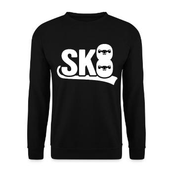 skateboard sk8 halfpipe skateboarder skate ride - Unisex Pullover - Schwarz - Vorne - Alina (178cm) & Michal (187cm)