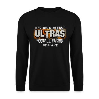 ULTRAS VIOLENCE Football FUSSBALL Psychos - Unisex Sweatshirt - black - Front - Alina (178cm) & Michal (187cm)