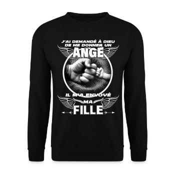 Papa et fille, cadeau papa et bébé - Sweat-shirt Unisexe - noir - Devant - Alina (178cm) & Michal (187cm)