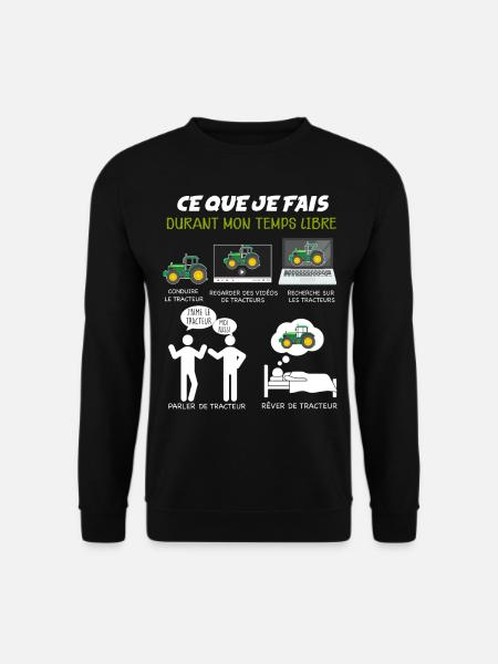Tracteur humour agriculteur céréalier - Sweat-shirt Unisexe - noir