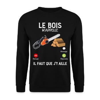 Le Bois M'Appelle - Sweat-shirt Unisexe - noir - Devant - Alina (178cm) & Michal (187cm)