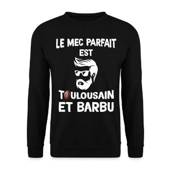 Toulousain Barbu Donc Mec Parfait - Sweat-shirt Unisexe - noir - Devant - Alina (178cm) & Michal (187cm)