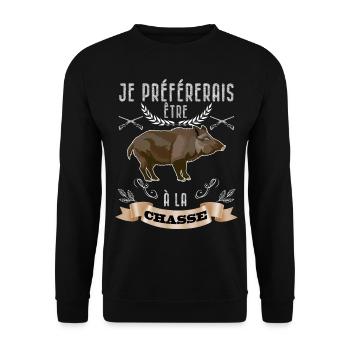 Chasse Cadeau Homme Humour Chasseur - Sweat-shirt Unisexe - noir - Devant - Alina (178cm) & Michal (187cm)