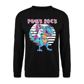 Punkrock Musik Punker Punkrock Irokesenschnitt - Unisex Pullover - Schwarz - Vorne - Alina (178cm) & Michal (187cm)