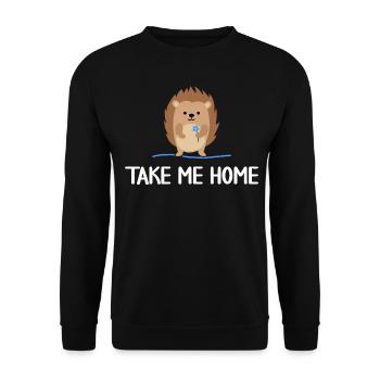 Single Igel sucht Liebe Flirt-vibes im Herbst - Unisex Pullover - Schwarz - Vorne - Alina (178cm) & Michal (187cm)