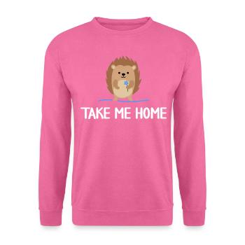Single Igel sucht Liebe Flirt-vibes im Herbst - Unisex Pullover - Pink - Vorne