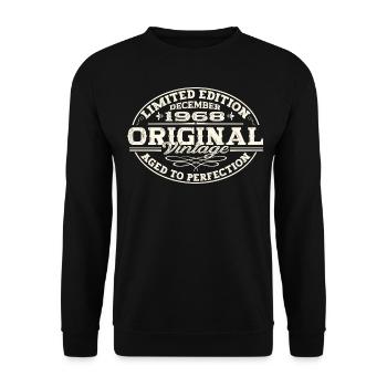 Original December 1968 54th Birthday Gift - Unisex Sweatshirt - black - Front - Alina (178cm) & Michal (187cm)