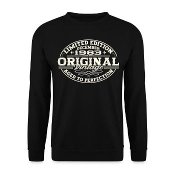 Cadeau original du 39e anniversaire de décembre 1983 - Sweat-shirt Unisexe - noir - Devant - Alina (178cm) & Michal (187cm)
