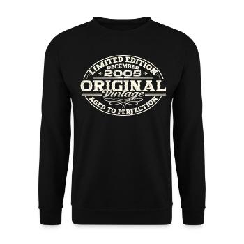 Original December 2005 17th Birthday Gift - Unisex Sweatshirt - black - Front - Alina (178cm) & Michal (187cm)