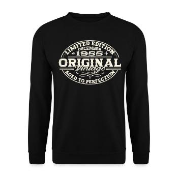 Cadeau original du 67e anniversaire de décembre 1955 - Sweat-shirt Unisexe - noir - Devant - Alina (178cm) & Michal (187cm)