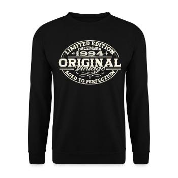 Original December 1994 28th birthday gift - Unisex Sweatshirt - black - Front - Alina (178cm) & Michal (187cm)