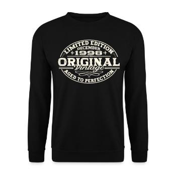 Original December 1998 24th Birthday Gift - Unisex Sweatshirt - black - Front - Alina (178cm) & Michal (187cm)
