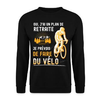 Oui J'ai Un Plan De Vélo Citation Retraite Humour - Sweat-shirt Unisexe - noir - Devant - Alina (178cm) & Michal (187cm)