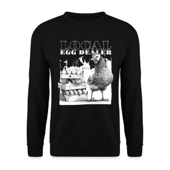 Local Egg Dealer Chickens Bleached Chicken Farmer - Unisex Sweatshirt - black - Front - Alina (178cm) & Michal (187cm)