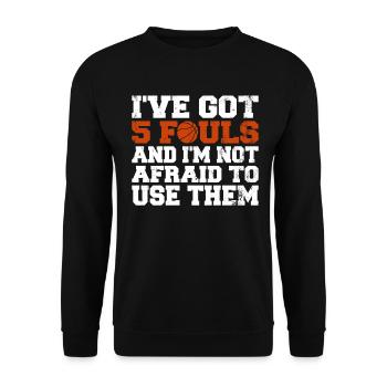 Hoops Basketball Player Streetball Hooping 5 Fouls - Unisex Pullover - Schwarz - Vorne - Alina (178cm) & Michal (187cm)