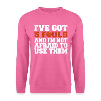 Hoops Basketball Player Streetball Hooping 5 Fouls - Unisex Sweatshirt - pink - Front