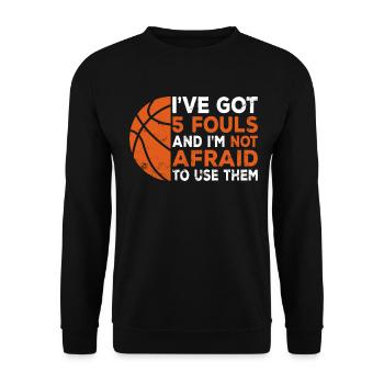 Hoops Basketball Player Streetball Hooping 5 Fouls - Unisex Pullover - Schwarz - Vorne - Alina (178cm) & Michal (187cm)