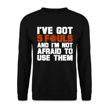 Hoops Basketball Player Streetball Hooping 5 Fouls - Unisex Pullover - Schwarz - Vorne - Alina (178cm) & Michal (187cm)