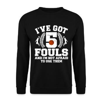Hoops Basketball Player Streetball Hooping 5 Fouls - Unisex Pullover - Schwarz - Vorne - Alina (178cm) & Michal (187cm)