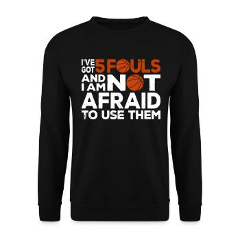 Hoops Basketball Player Streetball Hooping 5 Fouls - Unisex Pullover - Schwarz - Vorne - Alina (178cm) & Michal (187cm)