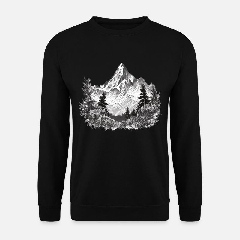 Berge Natur Outdoor - Unisex Pullover - Schwarz