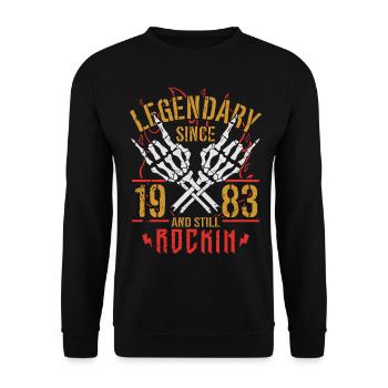 Legendary since 1983 Vintage Birthday Gift - Unisex Sweatshirt - black - Front - Alina (178cm) & Michal (187cm)