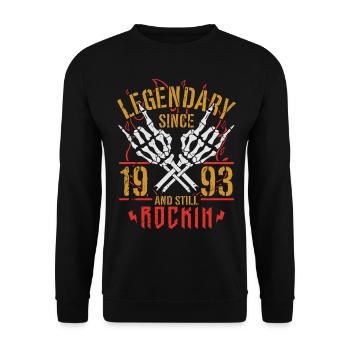 Legendary since 1993 Vintage Birthday Gift - Unisex Sweatshirt - black - Front - Alina (178cm) & Michal (187cm)
