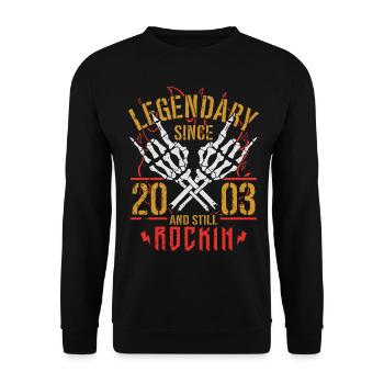 Legendary since 2003 Vintage Birthday Gift - Unisex Sweatshirt - black - Front - Alina (178cm) & Michal (187cm)