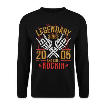 Legendary since 2005 Vintage Birthday Gift - Unisex Sweatshirt - black - Front - Alina (178cm) & Michal (187cm)