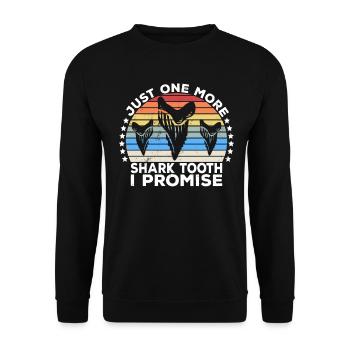 Megalodon Fossile Zähne Nur noch ein Haifischzahn - Unisex Pullover - Schwarz - Vorne - Alina (178cm) & Michal (187cm)