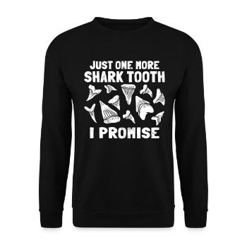 Megalodon Fossile Zähne Nur noch ein Haifischzahn - Unisex Pullover - Schwarz - Vorne - Alina (178cm) & Michal (187cm)
