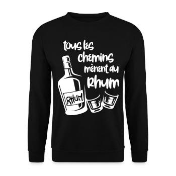 Le Bon Rhum De Papa Cadeau Humour - Sweat-shirt Unisexe - noir - Devant - Alina (178cm) & Michal (187cm)
