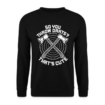 Lancer de hache Lanceur de hache pour lancer des fléchettes - Sweat-shirt Unisexe - noir - Devant - Alina (178cm) & Michal (187cm)