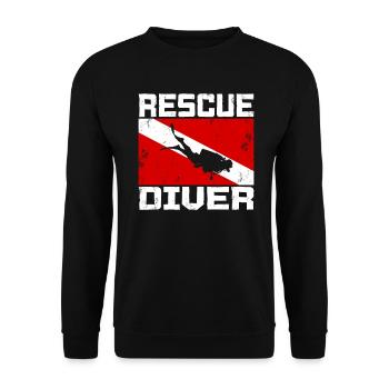 Dive Master Rescue Diver Tauchlehrer - Unisex Pullover - Schwarz - Vorne - Alina (178cm) & Michal (187cm)