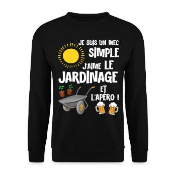 Ma Bière Mon Jardin Cadeau Homme - Sweat-shirt Unisexe - noir - Devant - Alina (178cm) & Michal (187cm)
