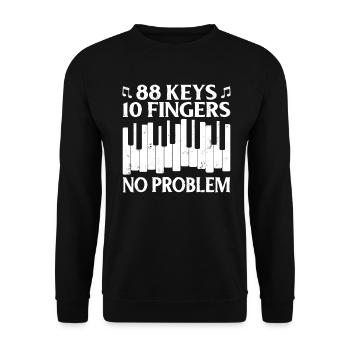 88 Keys 10 Fingers Pianist Piano Keyboard Player - Unisex Sweatshirt - black - Front - Alina (178cm) & Michal (187cm)