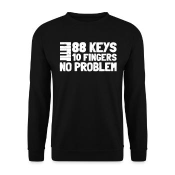 88 Keys 10 Fingers Pianist Piano Keyboard Player - Unisex Sweatshirt - black - Front - Alina (178cm) & Michal (187cm)