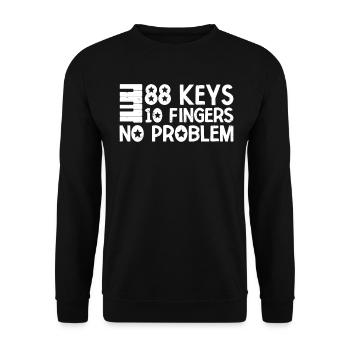 88 Keys 10 Fingers Pianist Piano Keyboard Player - Unisex Sweatshirt - black - Front - Alina (178cm) & Michal (187cm)
