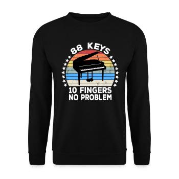 88 Keys 10 Fingers Pianist Piano Keyboard Player - Unisex Sweatshirt - black - Front - Alina (178cm) & Michal (187cm)