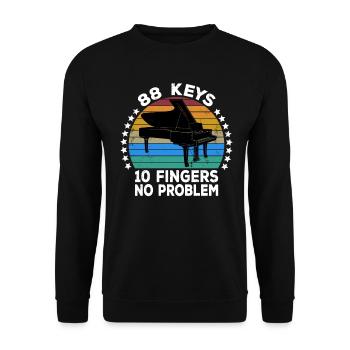 88 Keys 10 Fingers Pianist Piano Keyboard Player - Unisex Sweatshirt - black - Front - Alina (178cm) & Michal (187cm)