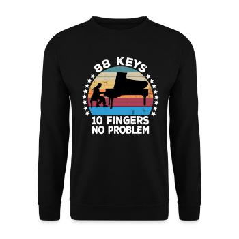88 Keys 10 Fingers Pianist Piano Keyboard Player - Unisex Sweatshirt - black - Front - Alina (178cm) & Michal (187cm)