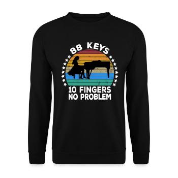 88 Keys 10 Fingers Pianist Piano Keyboard Player - Unisex Sweatshirt - black - Front - Alina (178cm) & Michal (187cm)