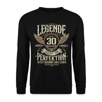 30 Geburtstag - Lebende Legende seit 30 Jahren - Unisex Pullover - Schwarz - Vorne - Alina (178cm) & Michal (187cm)