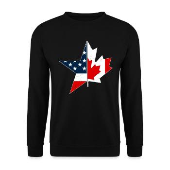 US EH Blatt USEH Kanadisch Amerikanisch Kanada USA Flagge - Unisex Pullover - Schwarz - Vorne - Alina (178cm) & Michal (187cm)